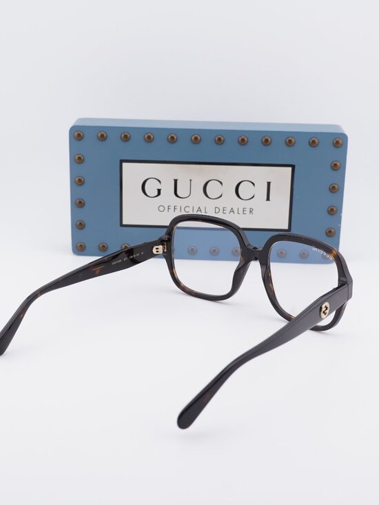 Gucci GG0799S 001 Square Sunglasses - Havana / Photochromic main image 4